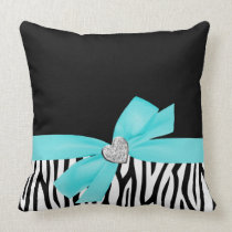 Corazón azul del diamante del arco del trullo de l almohadas