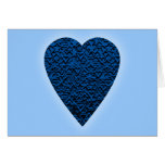 Corazón azul. Diseño modelado del corazón Tarjetón