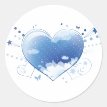 Corazón azul etiquetas  