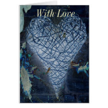 Corazón azul místico felicitación