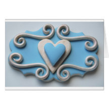 Corazón azul tarjetón