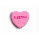 Corazón bisexual del caramelo postal