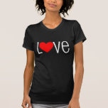 corazón blanco del rojo del amor camiseta