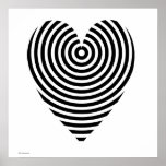 Corazón blanco y negro de los círculos impresiones