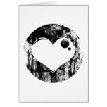 Corazón blanco y negro del Grunge Felicitacion