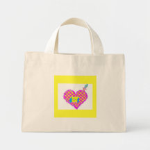 corazón bolsas lienzo
