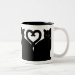 Corazón brillante de los ojos tazas de café