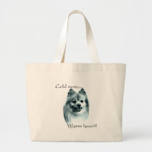 Corazón caliente de la nariz fría de Pomeranian Bolsas De Mano