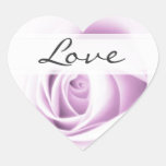 Corazón color de rosa púrpura suave del sello del  calcomanías corazones personalizadas