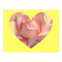 Corazón color de rosa rosado postal