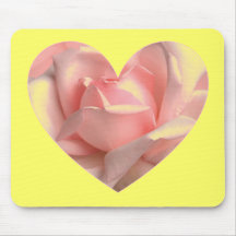 Corazón color de rosa rosado tapete de ratones