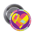 corazón colorido de los remiendos pins