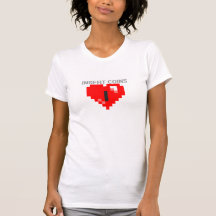 Corazón con la ranura de moneda camiseta