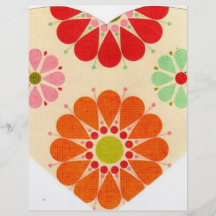 Corazón con las flores tarjetas informativas