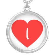 Corazón con monograma rojo llano joyerias personalizadas
