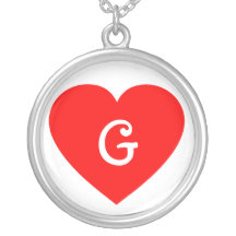 Corazón con monograma rojo llano joyerias personalizadas