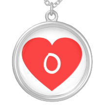 Corazón con monograma rojo llano joyeria personalizada