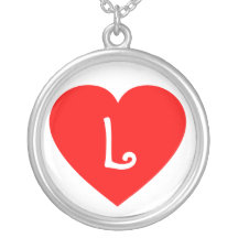 Corazón con monograma rojo llano joyerias