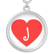 Corazón con monograma rojo llano joyerias
