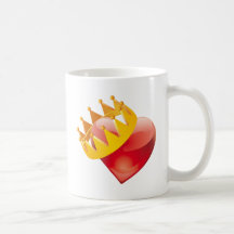 Corazón coronado tazas