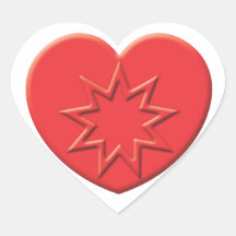 Corazón de Baha'i Calcomanías Corazones