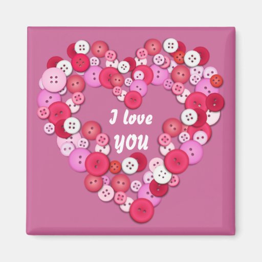 Corazón de Buttonised Imanes