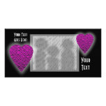 Corazón de color rosa oscuro. Diseño modelado del  Tarjeta Fotografica Personalizada