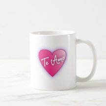 Corazón de Glowy con Te Amo Tazas