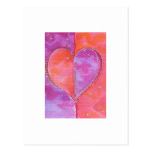Corazón de la acuarela postales