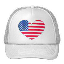 Corazón de la bandera americana gorra