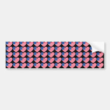 Corazón de la bandera americana pegatina de parachoque