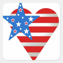 Corazón de la bandera americana pegatinas  
