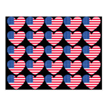 Corazón de la bandera americana tarjetas postales