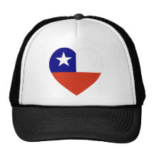 Corazón de la bandera de Chile Gorros Bordados