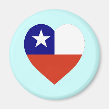 Corazón de la bandera de Chile Iman Para Frigorífico
