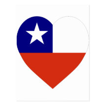 Corazón de la bandera de Chile Postales