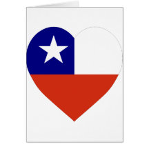 Corazón de la bandera de Chile Tarjeta
