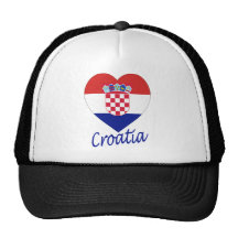 Corazón de la bandera de Croacia Gorros