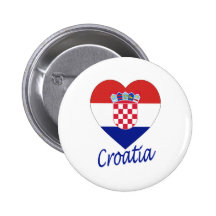 Corazón de la bandera de Croacia Pins