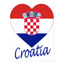 Corazón de la bandera de Croacia Postales