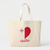 Corazón de la bandera de Malta Bolsas Lienzo