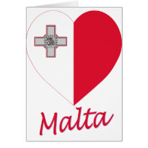 Corazón de la bandera de Malta Felicitacion