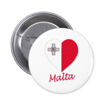 Corazón de la bandera de Malta Pins