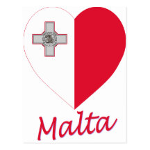 Corazón de la bandera de Malta Tarjetas Postales