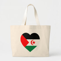 Corazón de la bandera de Western Sahara Bolsas