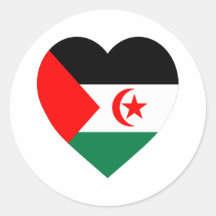 Corazón de la bandera de Western Sahara Etiquetas