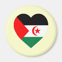 Corazón de la bandera de Western Sahara Imán Para Frigorífico