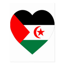 Corazón de la bandera de Western Sahara Postal