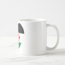 Corazón de la bandera de Western Sahara Tazas