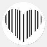Corazón de la clave de barras pegatina